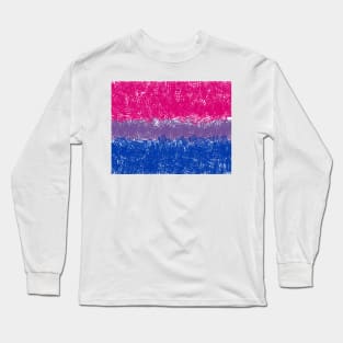 Bisexual Flag Crosshatch Design Long Sleeve T-Shirt